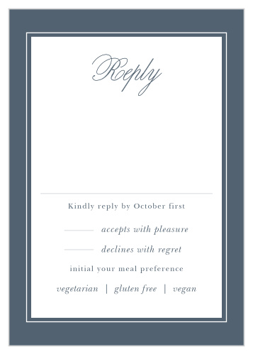 The Elegant Aristocrat Response Cards are simple and refined.
