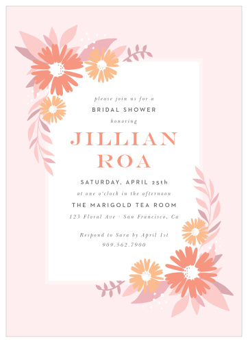 The Daisy Shower Bridal Shower invite has a great modern and clean design. It's cute and playful, and it is ready for you to customize it anyway you want.