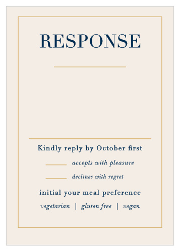 The Moonlit Honeysuckle Foil Response Cards are colored a light pearl with rich navy attributes.