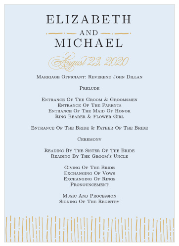 The Dazzling Diamond Foil Wedding Program