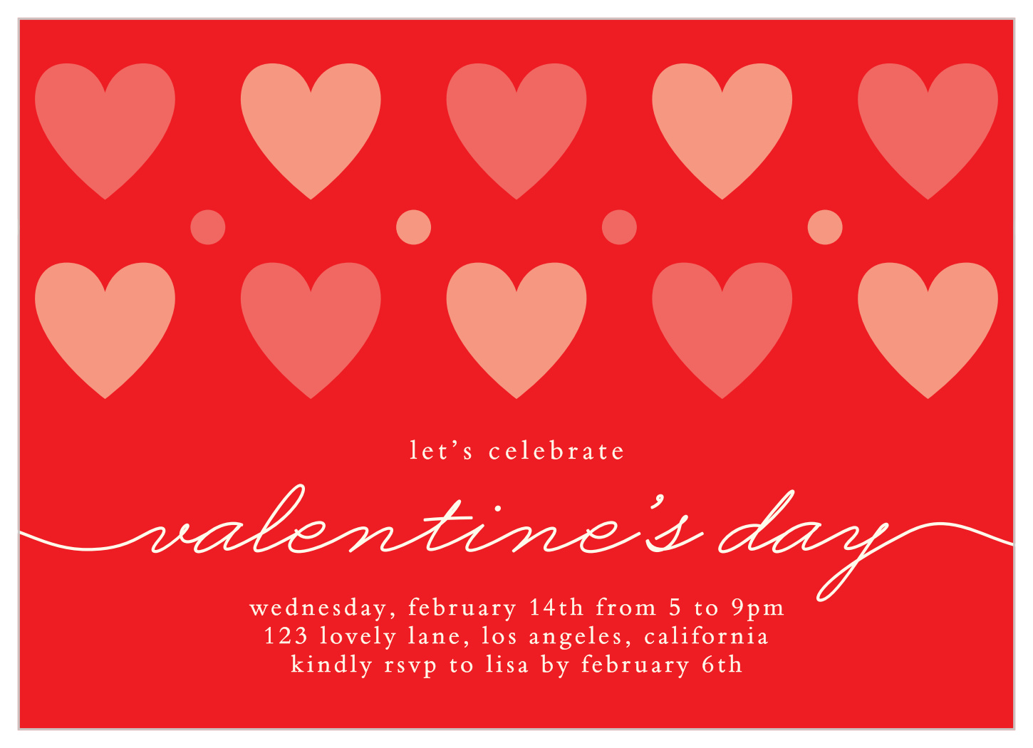Dots & Hearts Valentine's Day Invitations