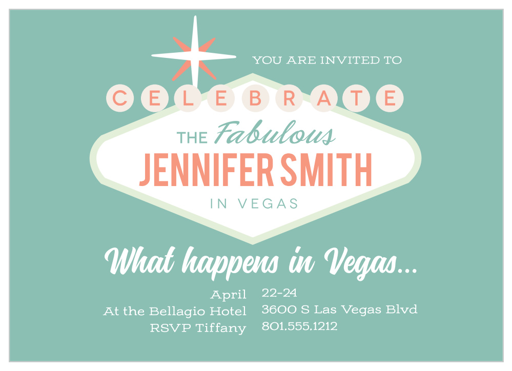 Fabulous Vegas Bridal Shower Invitations