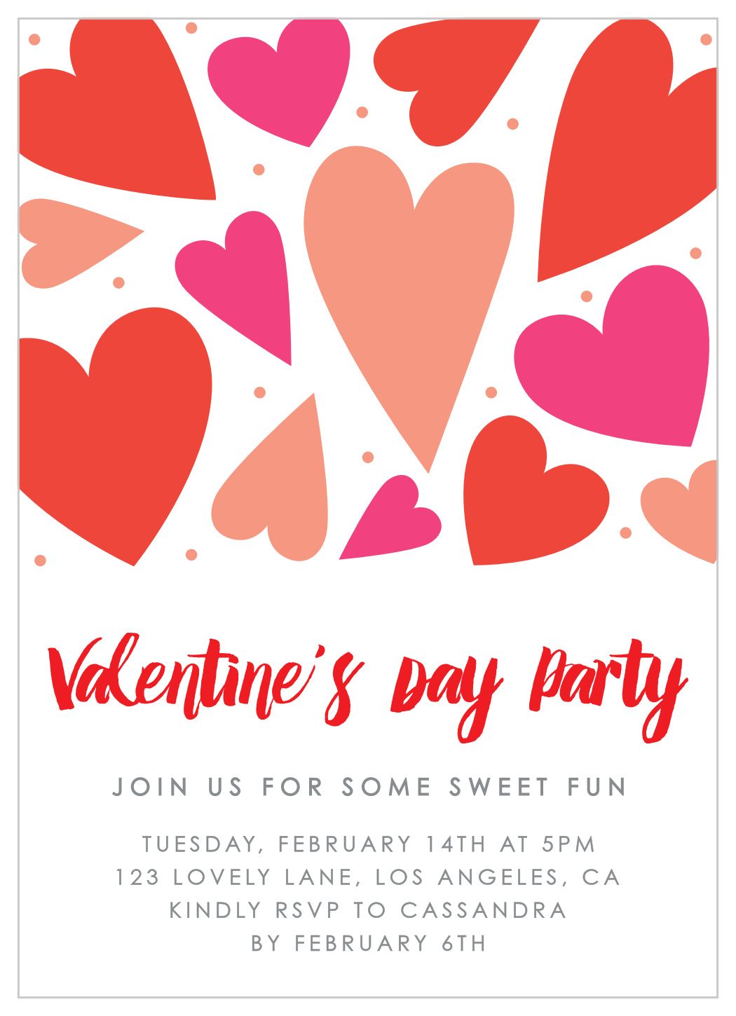 Sweet Love Valentine's Day Invitations