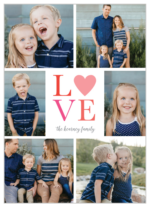 Stacked Love Valentine's Day Cards put the focus where it should be: the love that you and your family share for each other.