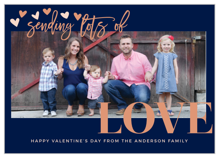 Warm your guests hearts with the gorgeous Lovely Hearts Foil Valentine's Day Cards!