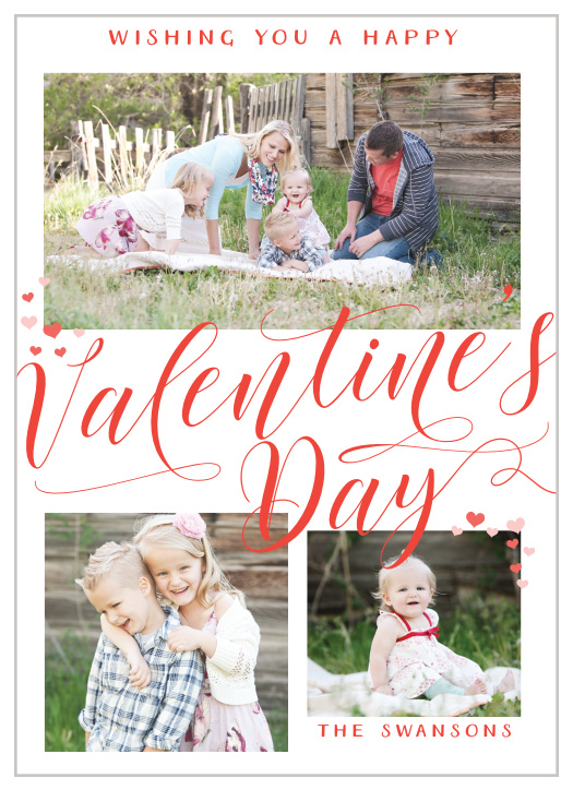 Use our Calligraphy Hearts Valentine's Day Cards to keep the focus on what matters most: the love that binds you all together.