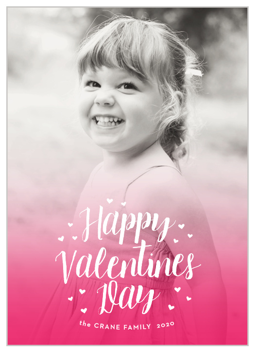 Choose your most heart-warming photo for the Ombre Hearts Valentine's Day Cards.