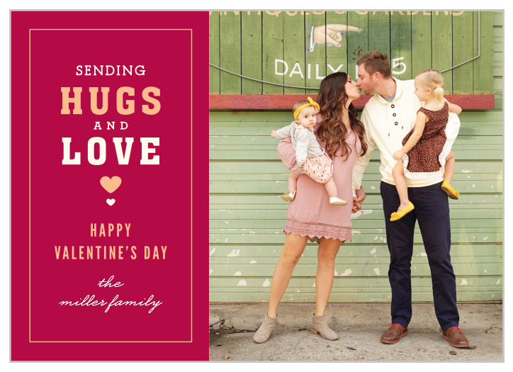 Steal hearts on the annual day of love with the vintage Hugs & Love Valentine's Day Cards! 