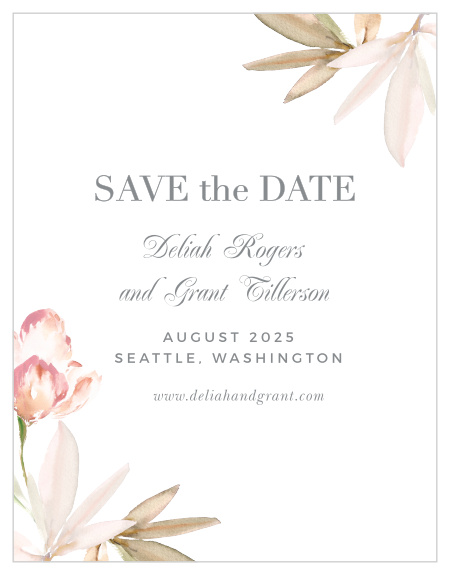Ensure that your friends and family know when your wedding will be using the Darling Watercolor Save-the-Date Magnets.