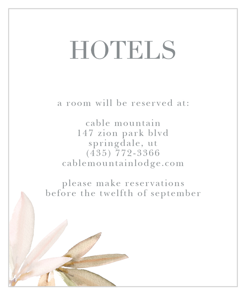 Darling Watercolor Accommodation Cards