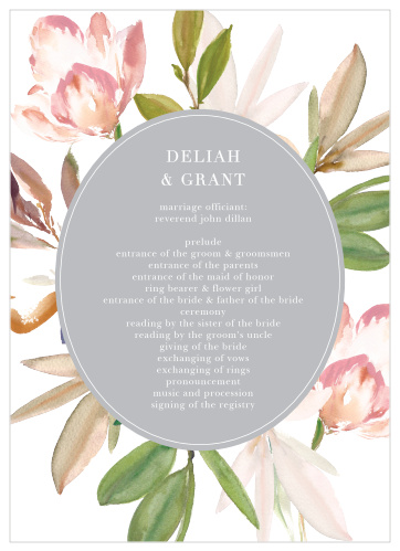Let your guest know what to expect at your wedding using the Darling Watercolor Wedding Programs.