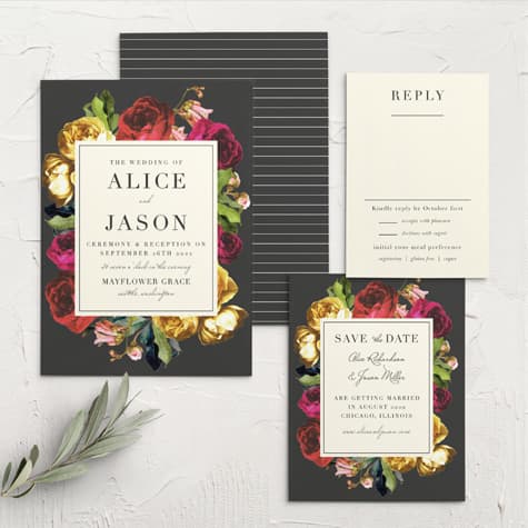 Rose Floristry Wedding Invitations