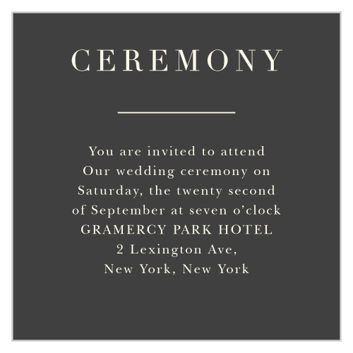 To guarantee that your ceremony is as small and intimate as possible, use our Rose Floristry Ceremony Cards to invite your guests!