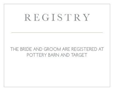 Make it a little easier on your guests, and let them know where you're registered with the Sophisticated Photo registry card.