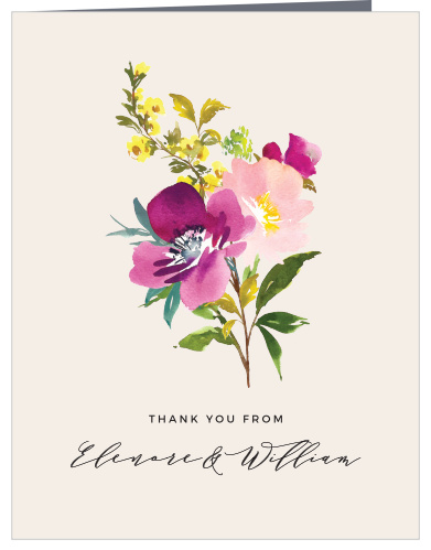 Mallow Bouquet Wedding Thank You Cards