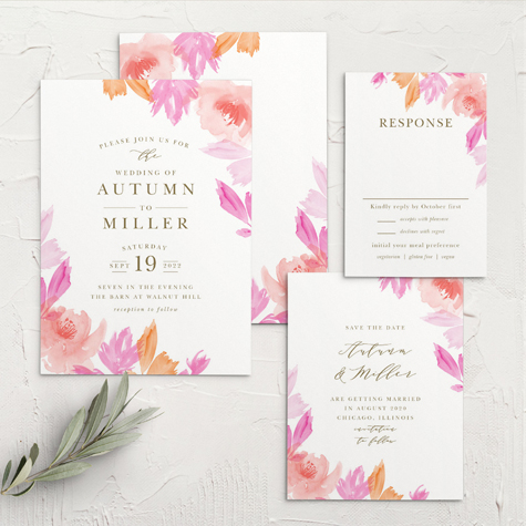 Water Rose Wedding Invitations