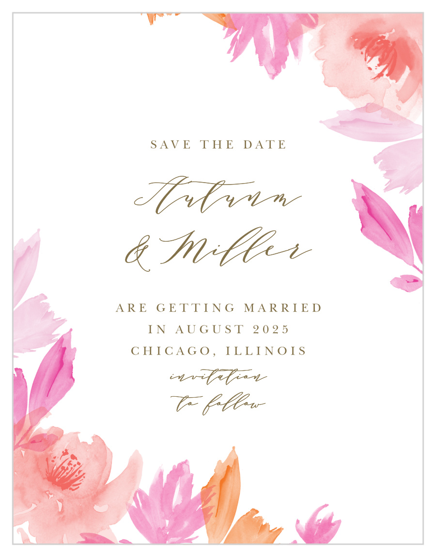 Water Rose Save the Date Cards