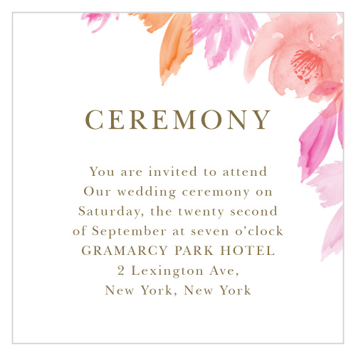 Make sure your guests know the ceremony details using the Water Rose Ceremony Cards.