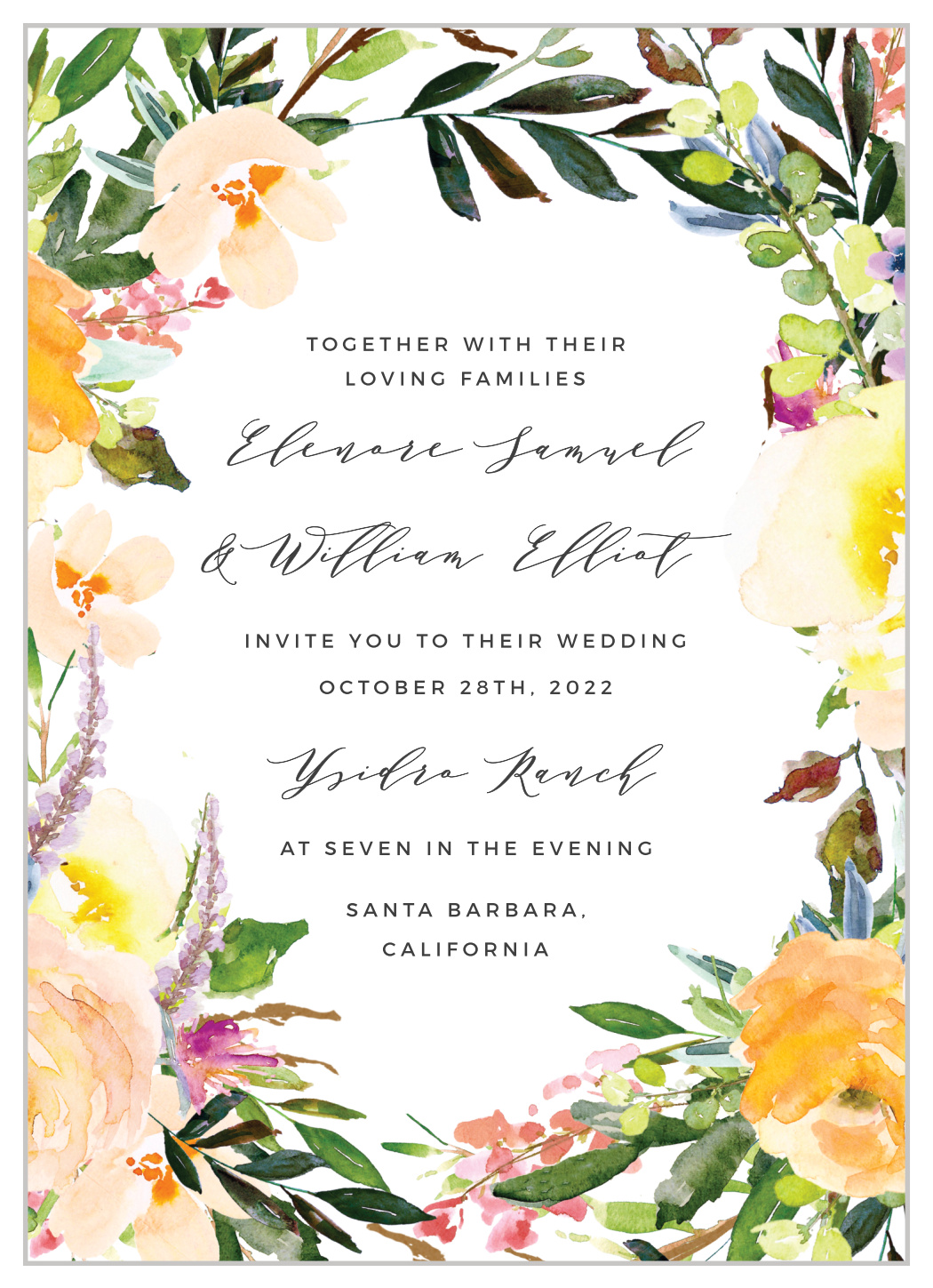 Willow Wreath Wedding Invitations