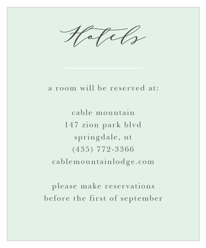 Make sure your guests know the best places to stay when they attend your wedding using the Willow Wreath Accommodation Cards.