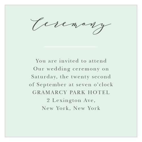 Make sure your guests know the ceremony details using the Willow Wreath Ceremony Cards.