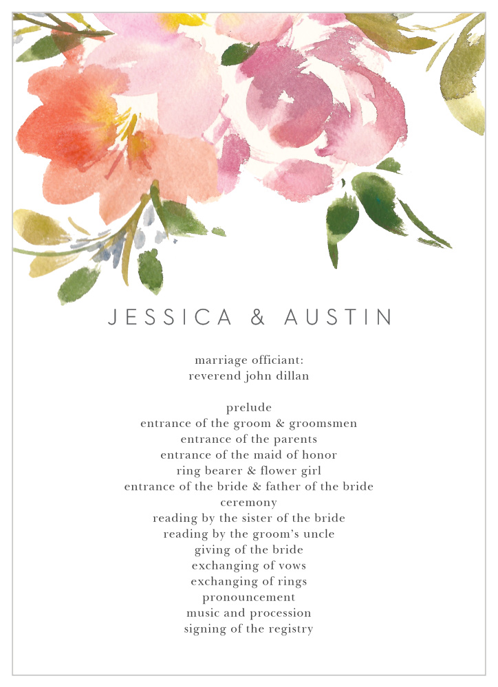 Floral Felicity Wedding Programs