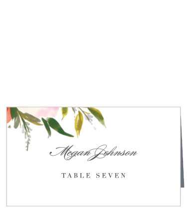 Personalize the Floral Felicity Place Cards colors and fonts to coordinate with your wedding theme.