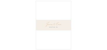 Our cream-colored Indigo Infatuation Belly Bands offer a perfect contrast against the dark blue of your Indigo Infatuation wedding invitations.