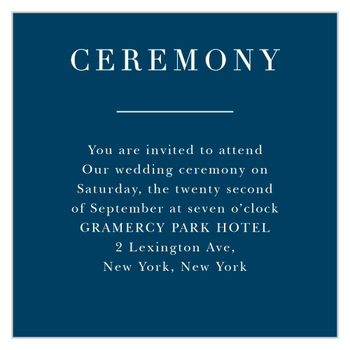 Simple, clean, and with an undeniable elegance, our Heliotrope Blooms Ceremony Cards are ideal for guiding your guests to and through your wedding ceremony.