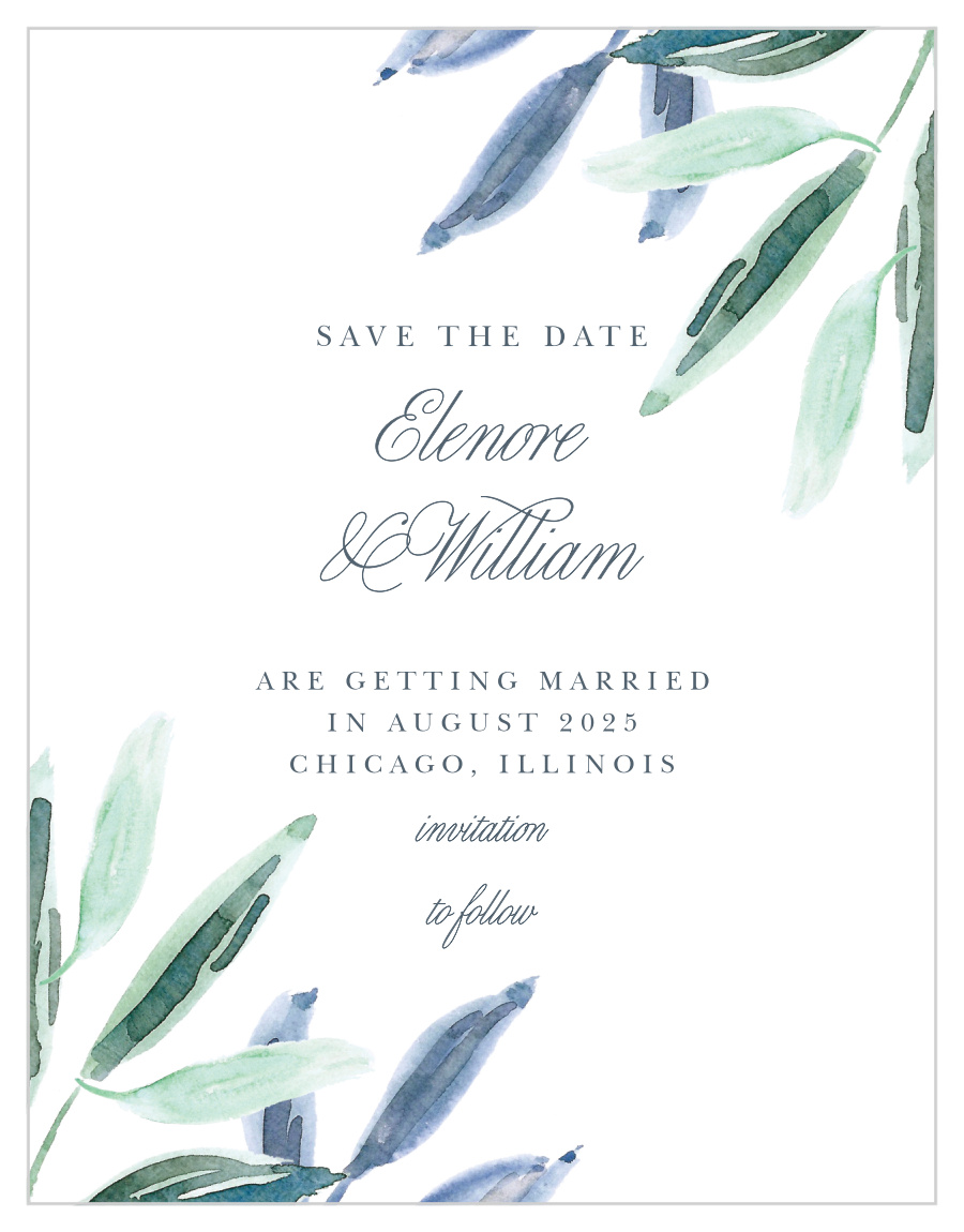 Olive Leaves Save the Date Cards