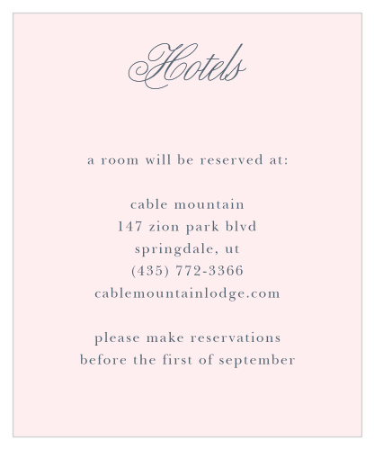 Make sure your guests know the best places to stay when they attend your wedding using the Melodious Melanie Accommodation Cards.