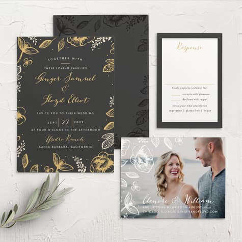 Fleur Magnifique Foil Wedding Invitations