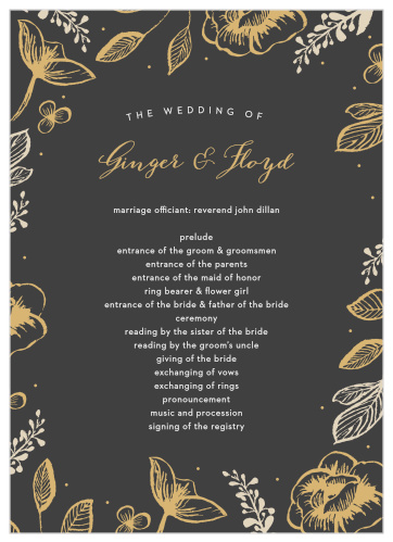 Guide your guests through each moment of your carefully choreographed wedding with our gorgeous Fleur Magnifique Foil Wedding Programs.