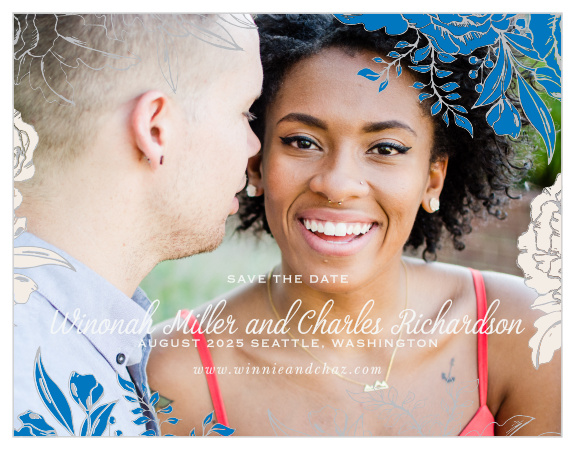 Ensure that your friends and family know when your wedding will be using the Peony Draped Save-the-Date Magnets.