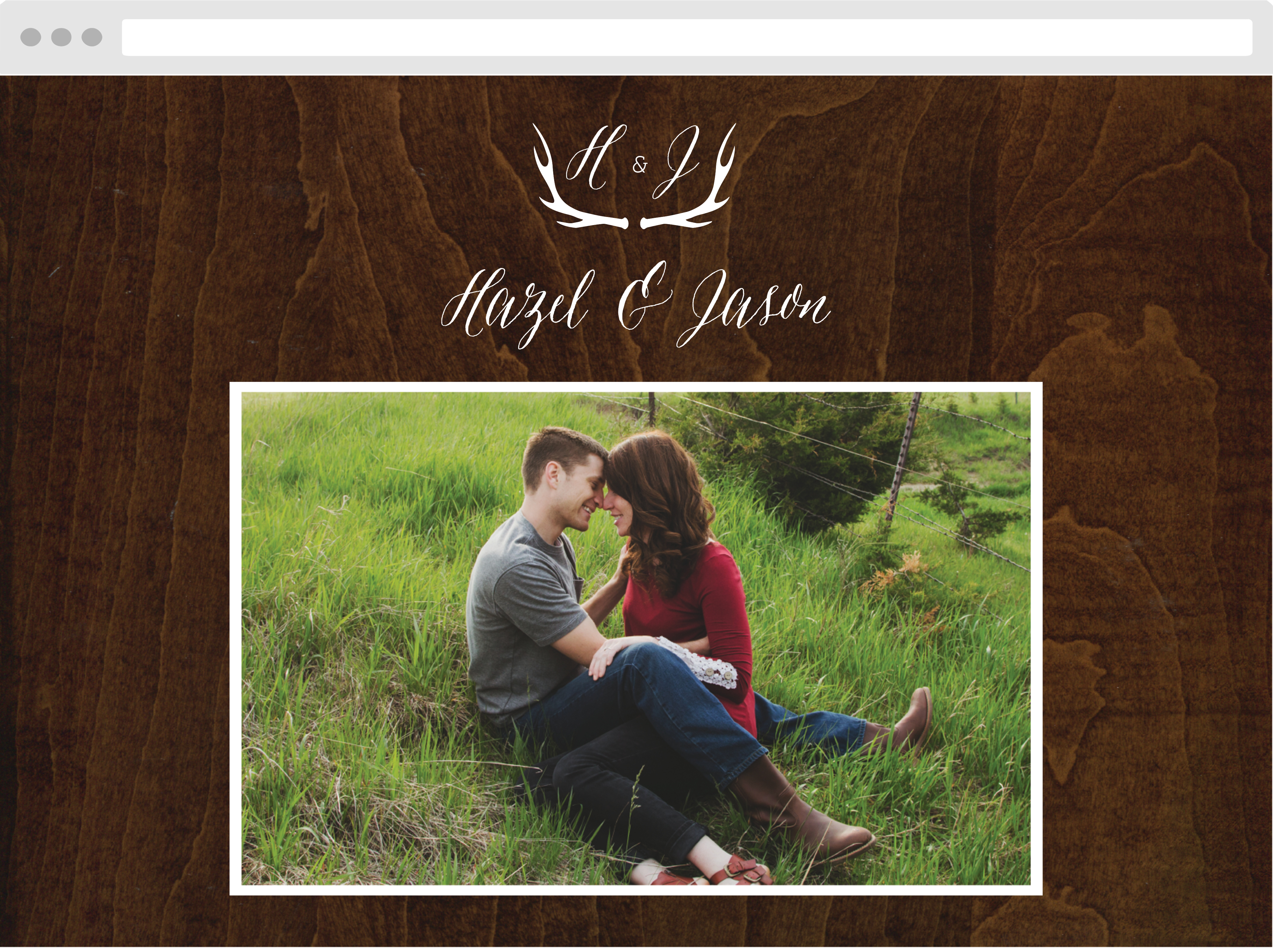 Rustic Wood Wedding Website