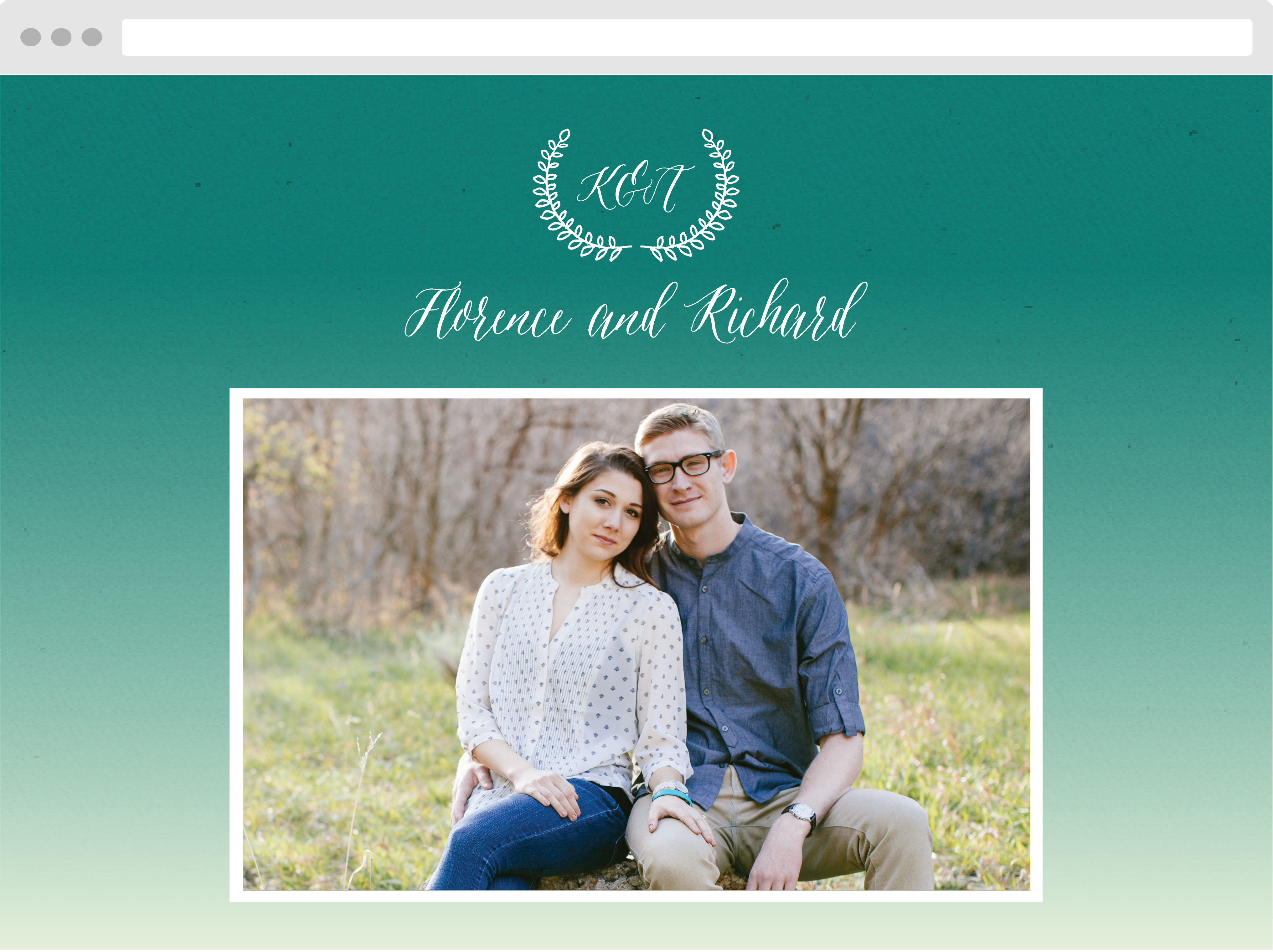 Rustic Ombre Wedding Website