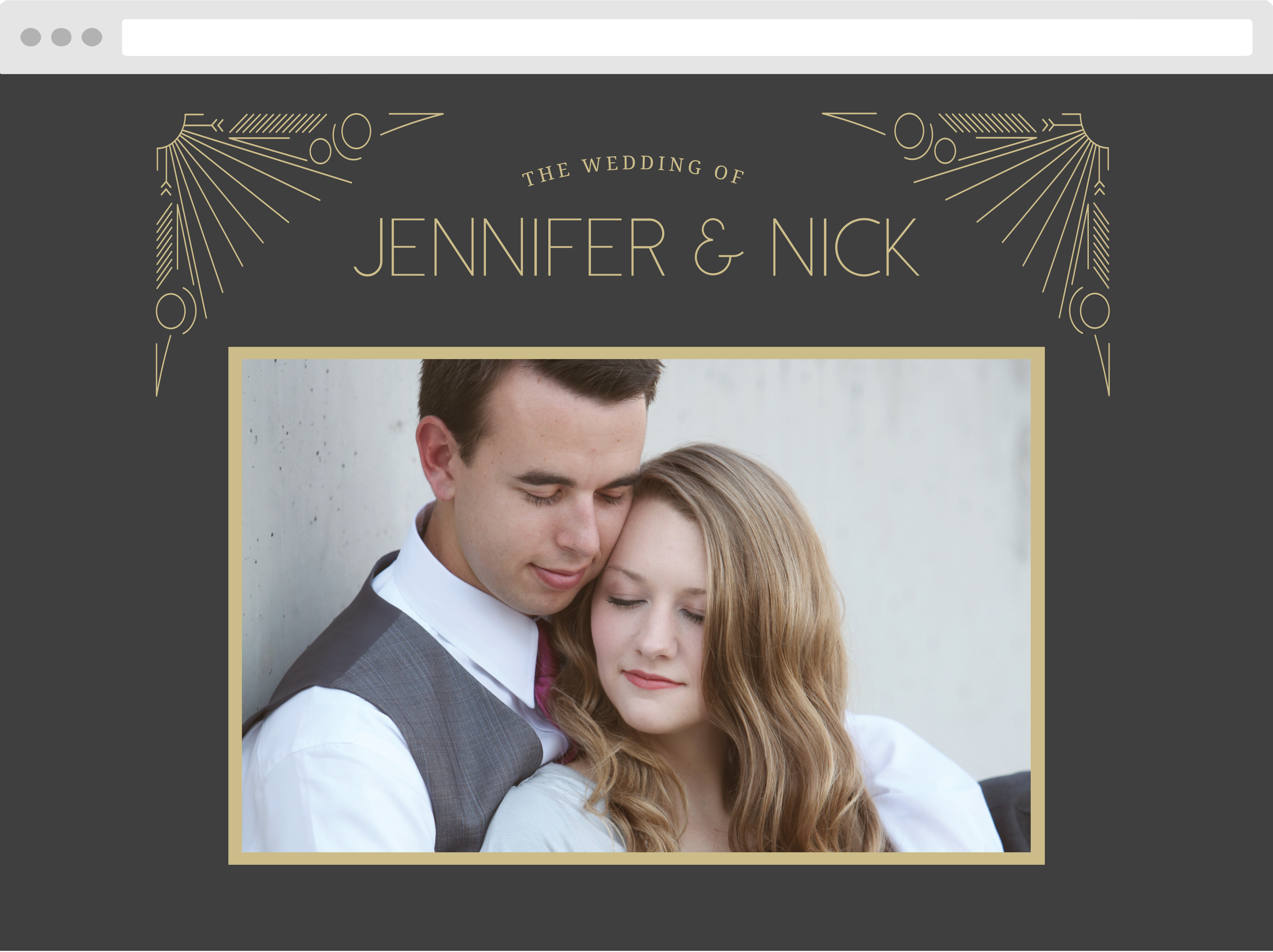 Framed Art Deco Wedding Website