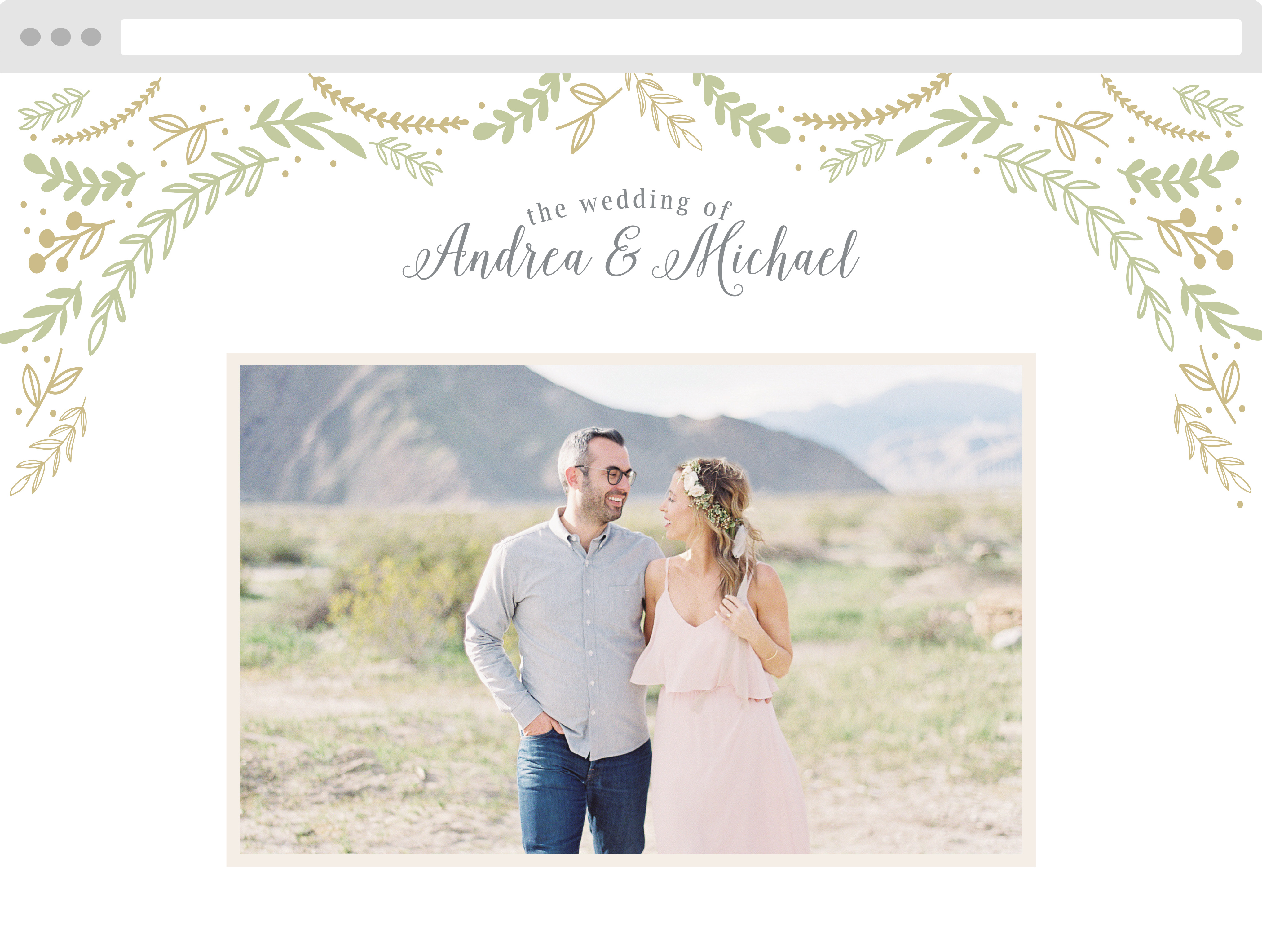 Romantic Evergreen Wedding Website