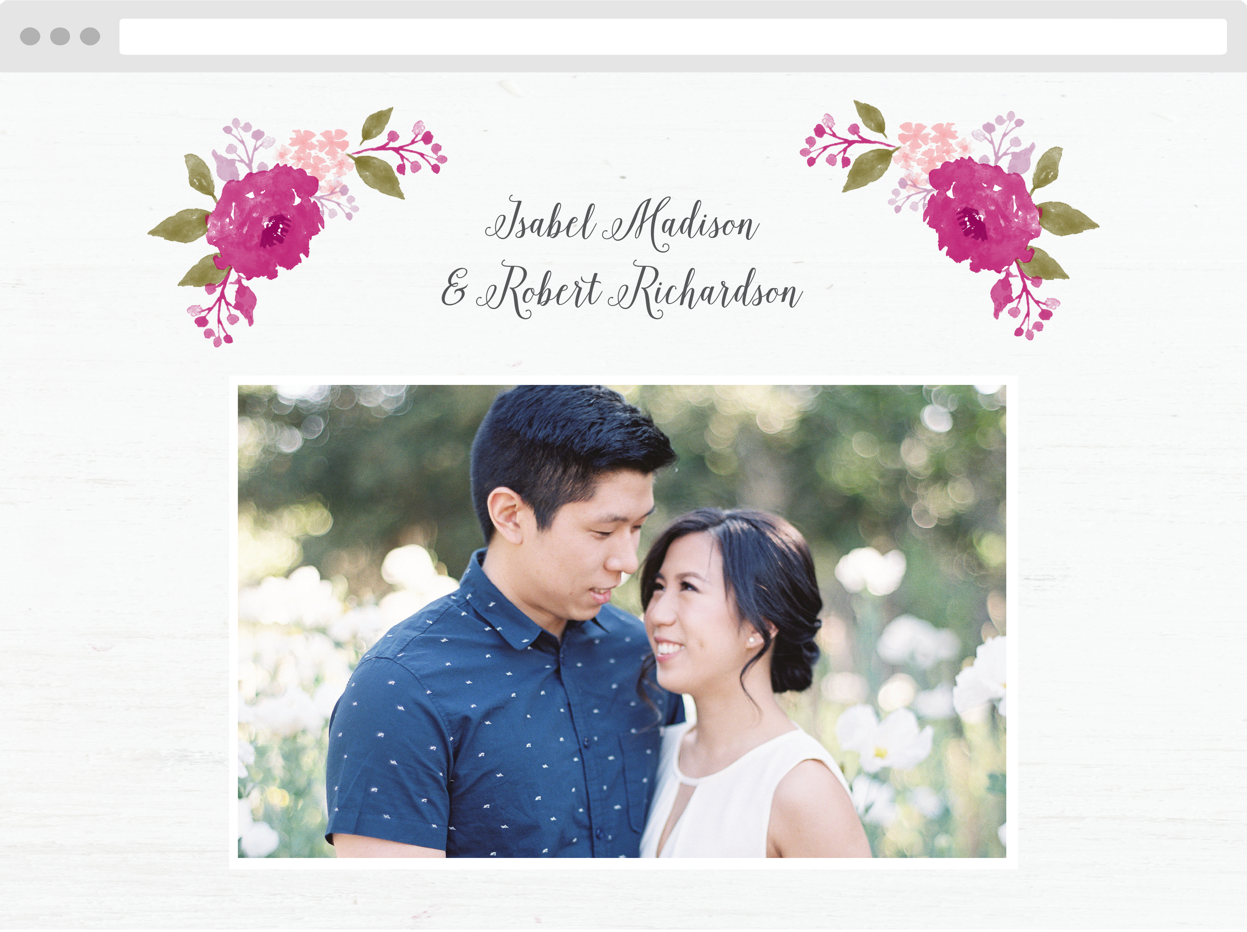 Watercolor Wreath Wedding Website