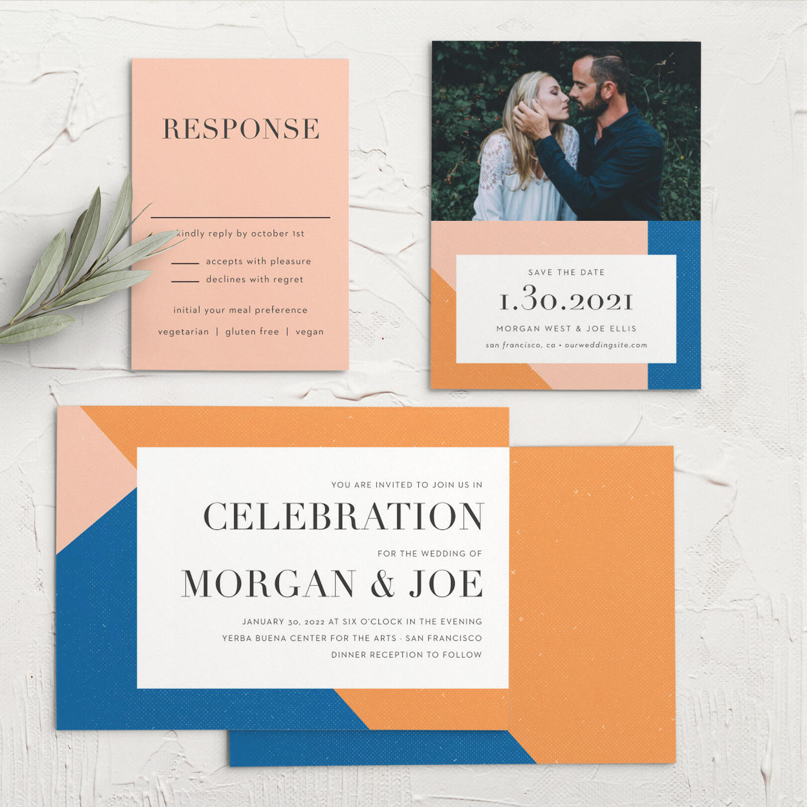 Angular Color Wedding Invitations