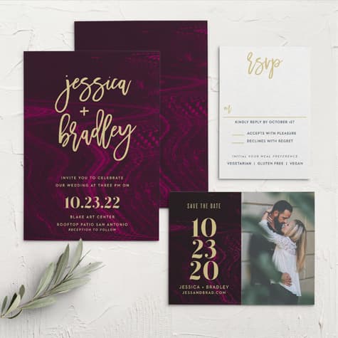 Lipstick & Louvre Wedding Invitations