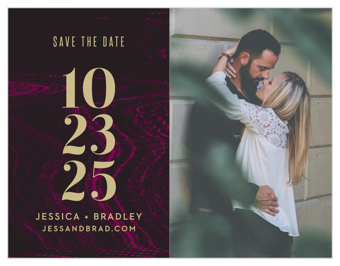 Lipstick & Louvre Save the Date Cards
