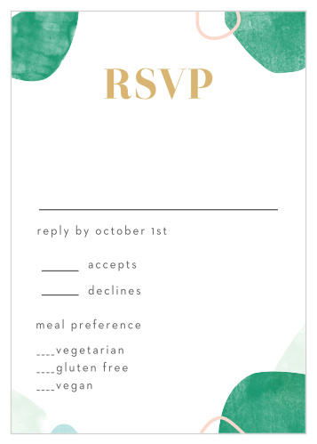 Make sure that you've tallied up each of your guests and their needs with our beautiful Sea Breeze Collage Response Cards.