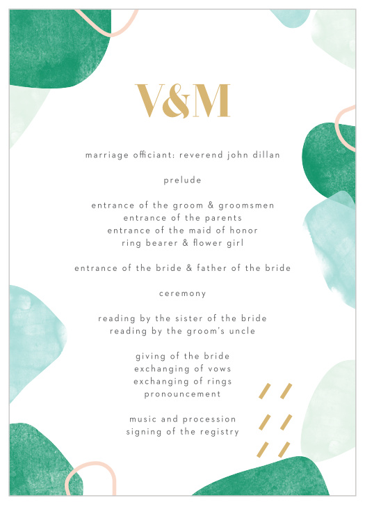 Guide your guests through each moment of your wedding ceremony with our gorgeous Sea Breeze Collage Wedding Programs.