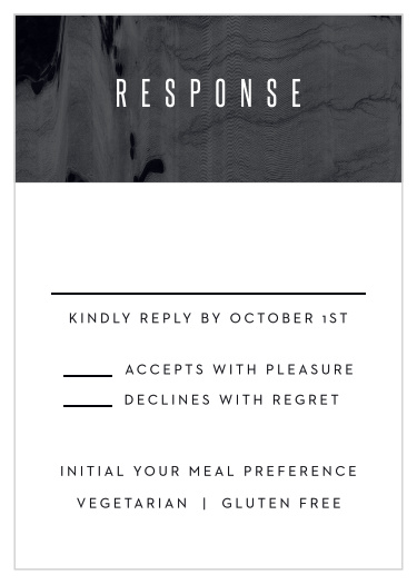 Tally up every guest and prepare for their individual needs with our stunning Museum Muse Response Cards.
