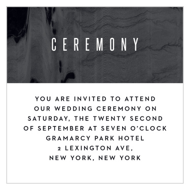 For the smaller, intimate ceremony of your dreams, use our Museum Muse Ceremony Cards.