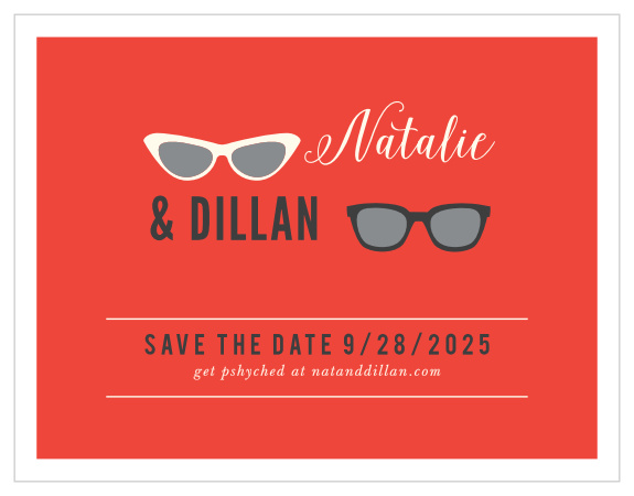 Ensure that your guests know all the major details of your wedding day well in advance with our Beach Geek Save-the-Date Cards.