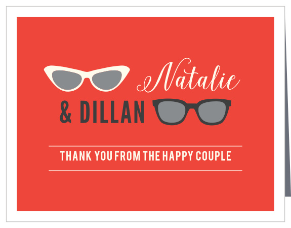Show your appreciation with our cool and clean Beach Geek Wedding Thank You Cards.