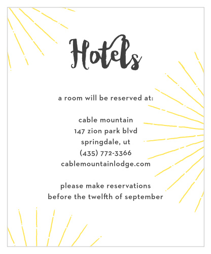 Guarantee that your guests are as comfortable as possible in the days leading up to your wedding with our stunning Big Ampersand Accommodation Cards.