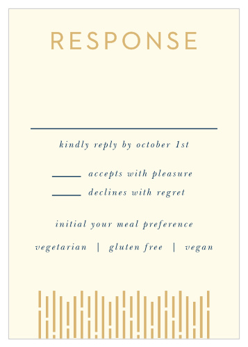 The Lovely Lines Response Cards are perfect for a Gatsby-esque theme, but abstract enough to suit any other style of wedding as well!